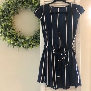 Navy Striped Romper